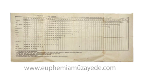 [Askeri Tarih] 1 Haziran 1930 - 1 Haziran 1935 tarihleri arasında tekaüt edilecek Zabitan ve Askerî memurların hizmetleri mecmuuna göre alacakları tekaüt maaşını gösterir cetvel