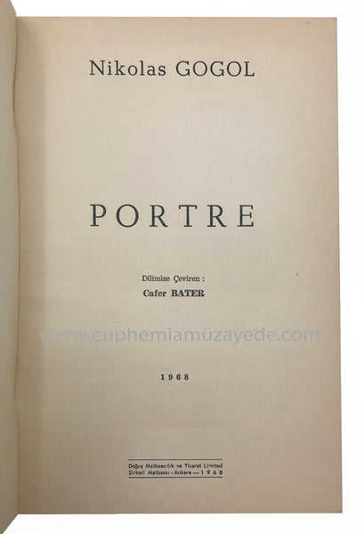 Portre [= Portret]. Çeviren: Cafer Bater. [ÇEVİRMENİNDEN İMZALI]