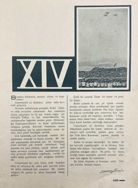 [TÜRK HAVACILIĞI / GRAFİK / PROPAGANDA] Havacılık ve Spor Dergisi "Türk Hava Kurumunun Düşüncelerini Yayar" (On beş günde bir çıkar) 29 Birinciteşrin (Ekim) Sayısı 1937