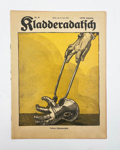 [BİRİNCİ DÜNYA SAVAŞI PROPAGANDA] Birinci Dünya Savaşı İtalya konulu kapak görselli Almanca Kladderadatsch Dergisi Nr: 23, 6 Juni (Haziran) 1915, Berlin