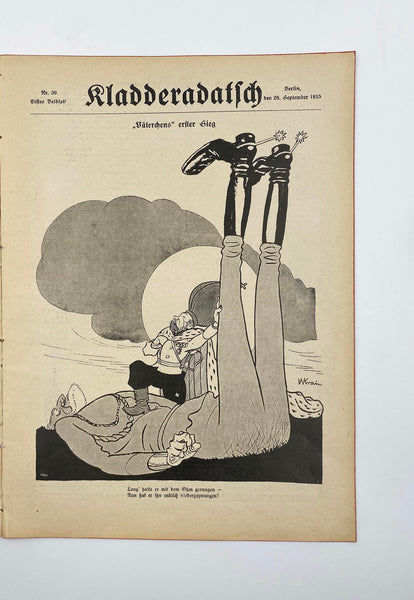 [BİRİNCİ DÜNYA SAVAŞI PROPAGANDA] Birinci Dünya Savaşında Balkanlar kapaklı Almanca Kladderadatsch Dergisi Nr: 39, 26 September (Eylül) 1915 Berlin