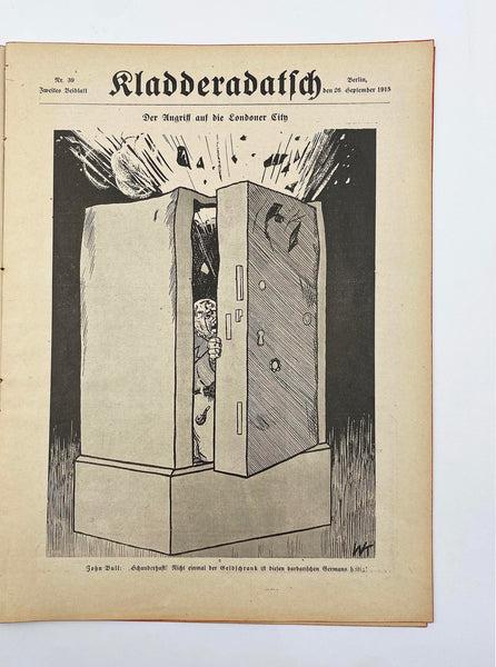 [BİRİNCİ DÜNYA SAVAŞI PROPAGANDA] Birinci Dünya Savaşında Balkanlar kapaklı Almanca Kladderadatsch Dergisi Nr: 39, 26 September (Eylül) 1915 Berlin