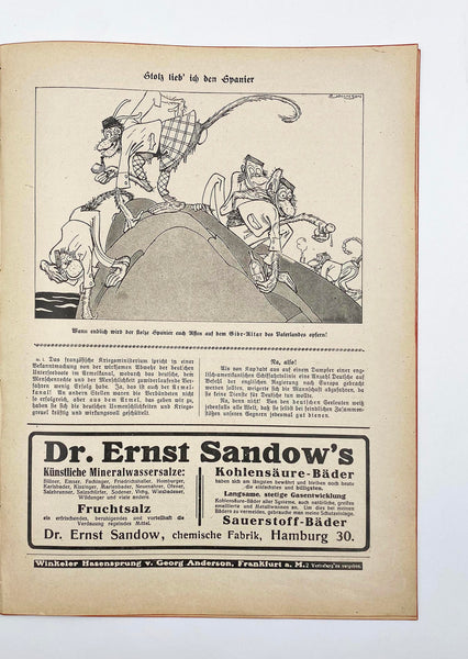 [BİRİNCİ DÜNYA SAVAŞI PROPAGANDA] Birinci Dünya Savaşında Balkanlar kapaklı Almanca Kladderadatsch Dergisi Nr: 39, 26 September (Eylül) 1915 Berlin