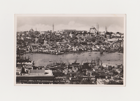 CONSTANTINOPLE / İSTANBUL: Vue panoramique de la Corne d'Or - Haliç manzarası, Editör: Isaac M. Ahitouv. S/b