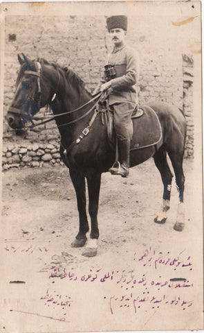 [FOTOĞRAF - KURTULUŞ SAVAŞI] İbrahim komutana ithaflı imzalı, İstiklal Harbi hatırası olarak çekilmiş. 1338(1922)