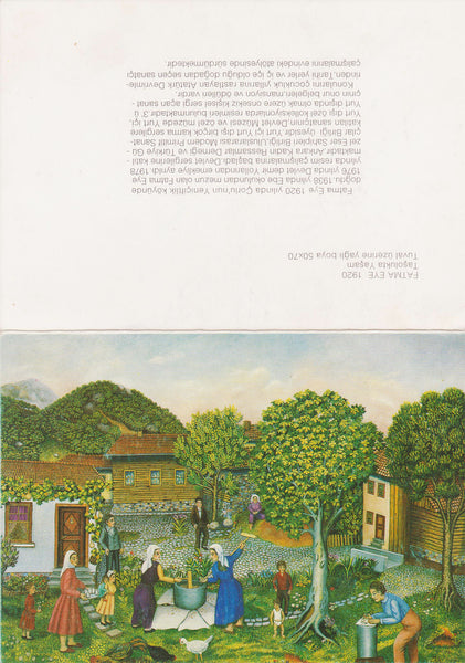 [KADIN RESSAMLAR - İMZALI] Türk kadın ressam Naciye İzbul (1912-2002)'a gönderilmiş, başka bir kadın ressam Fatma Eye (1920-) imzalı el yazması bayram tebriği